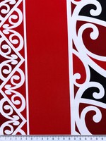 Designs of Aotearoa on Red Rayon