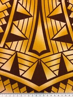 Mustard & Brown Pacific Island Cotton Dobby