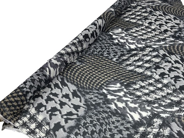 Modern Hounds-tooth Style Printed Chiffon