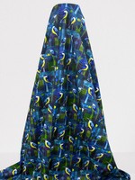 Kingfishers on Navy Premium Printed Kiwiana Cotton