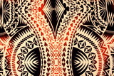 Samoan Inspired Creamy Beige, Brown & Orange Printed Pasifika Dobby