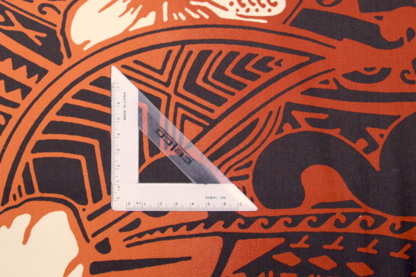 Rust, Pink & Chocolate Brown Pacific Design Printed Cotton