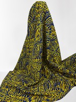 Royal & Mustard on Yellow Pacific Island Cotton Dobby