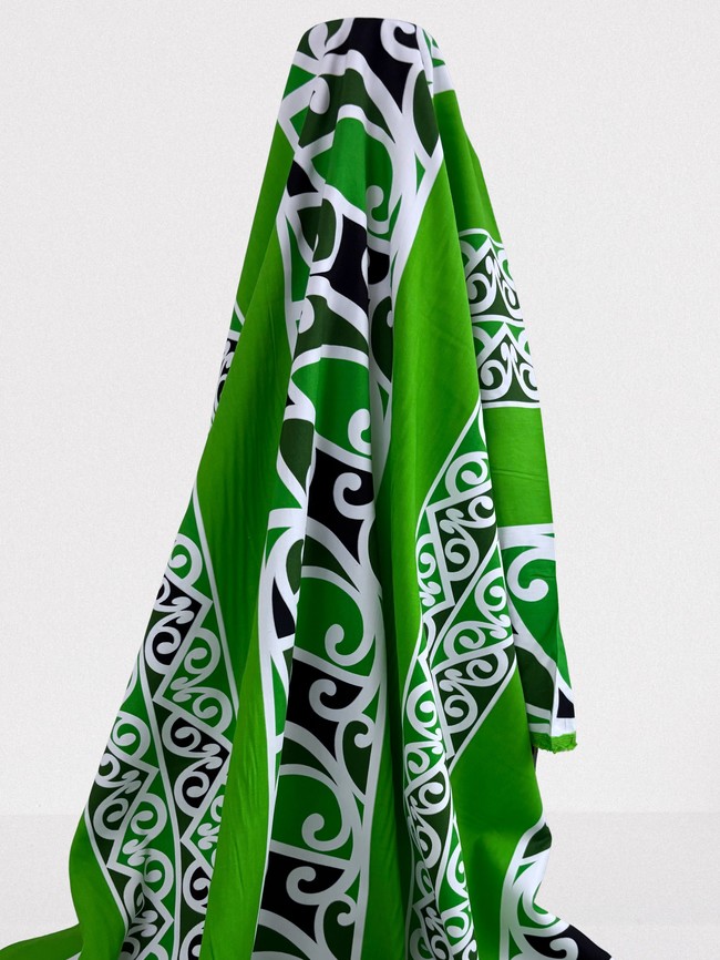 Designs of Aotearoa on Lime Rayon