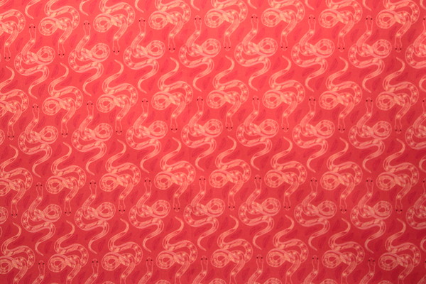 Floral Snakes on Bright Pink Printed Cotton