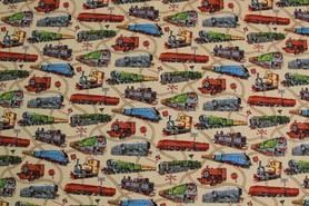 Loco-Motion All-over Trains Premium Printed Cotton