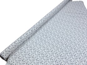 White Lightweight, Crepe Finish Spotted Polyester 