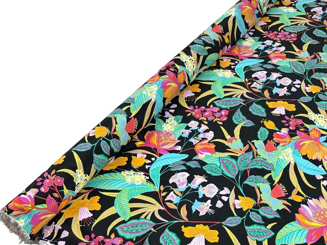 Midnight Tropics Printed Viscose Blend
