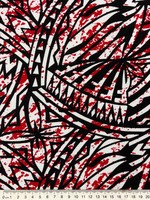 Red, Black & White Pacific Island Cotton Dobby