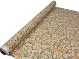 Retro Hedgerow Flowers on Pale Apricot Printed Cotton