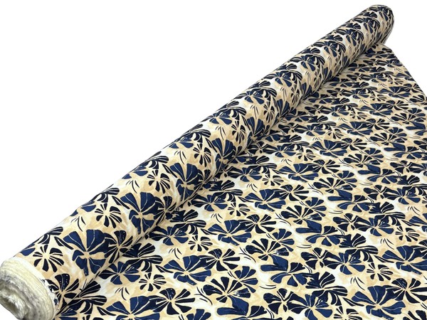 Floral in Blues Printed Bamboo Cotton Blend