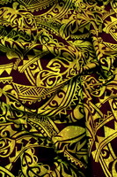 Mustard Tones on Brown Pasifika Leaf Design Cotton