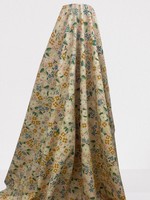 Retro Hedgerow Flowers on Pale Apricot Printed Cotton