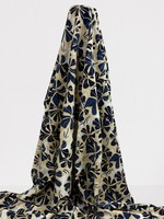 Floral in Blues Printed Bamboo Cotton Blend