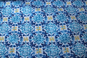 Fantastic Waterproofed & UV Canvas - Blue Mosaic Tiles