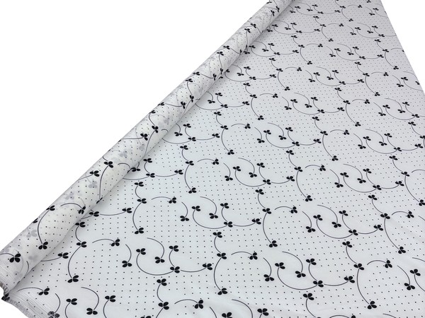 Black on White Spotted Garden Printed Georgette