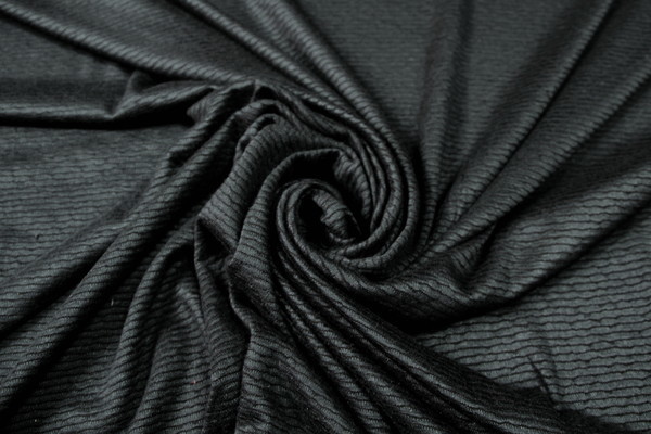 Black Super-Soft Ripples Viscose Knit