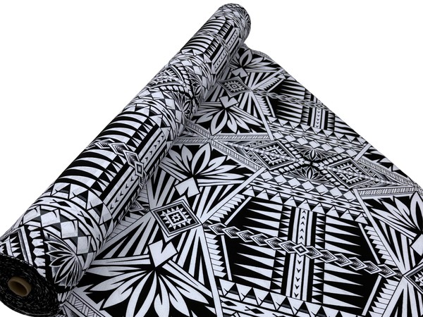 Black, Grey & White Pacific Island Cotton Dobby