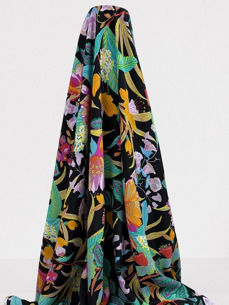 Midnight Tropics Printed Viscose Blend