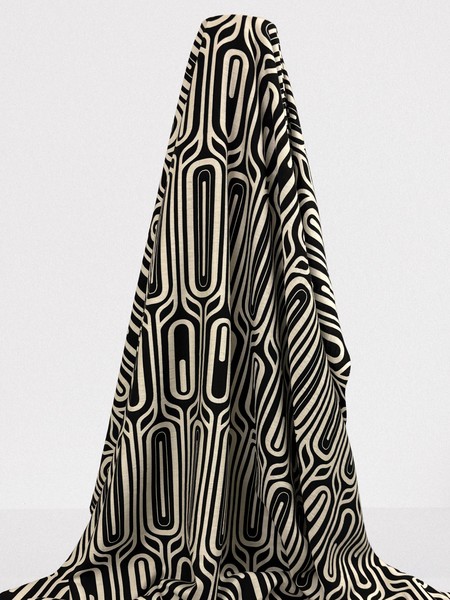 Tulip Black & White Striped Printed Bamboo Cotton Blend