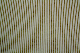 Gold Foiled Stripes & Micro Dots on Ivory Printed Cotton