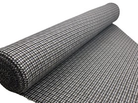 Brown, Black & Cream Houndstooth Check Brushed Wool