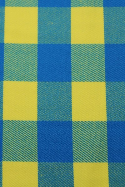 Lemon & Turquoise Brushed Cotton Check