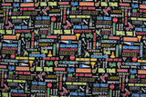 Construction Crew Words Printed Cotton