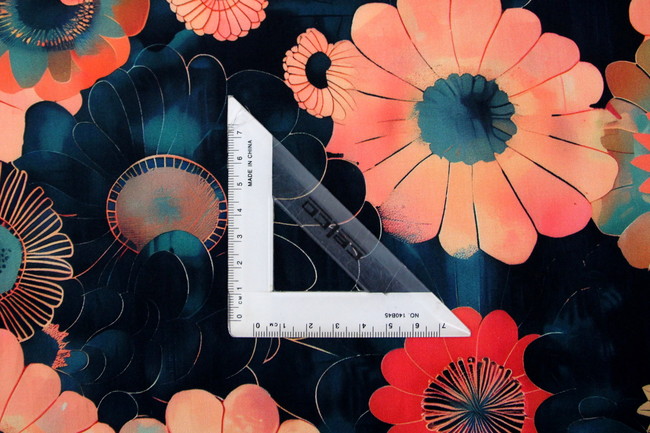 Salmon, Red, Blue & Teal Tones Floral Digital Printed Rayon