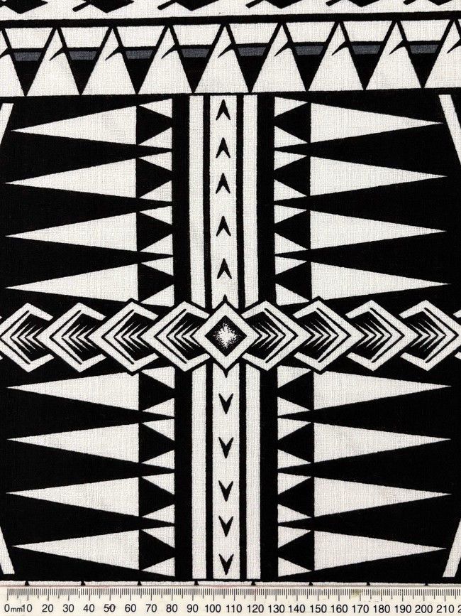 Black, Grey & White Pacific Island Cotton Dobby