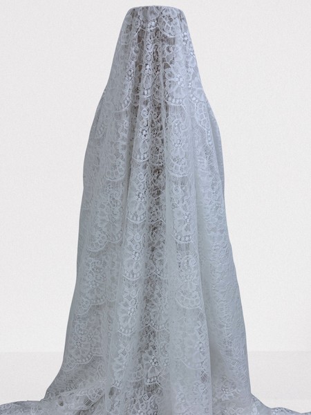 Soft White Floral Scallop Lace
