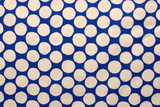 Large Neutral Spots on Royal Blue Linen/Cotton Blend