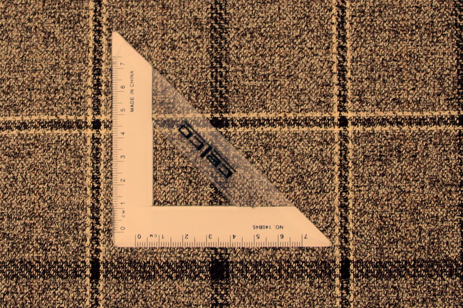 Brown & Cream Large Check Wool Blend