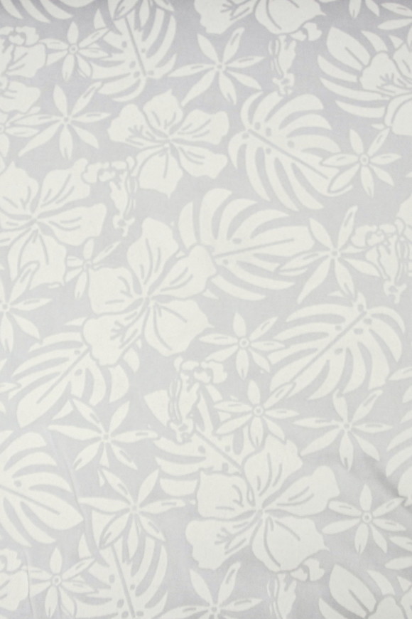 Island Flowers & Palms White on White Sturdy Stretch Knit