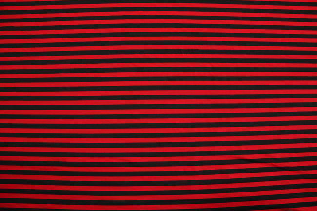 Red & Black Printed Striped Cotton Lycra