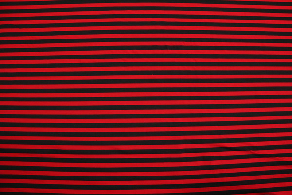 Red & Black Printed Striped Cotton Lycra
