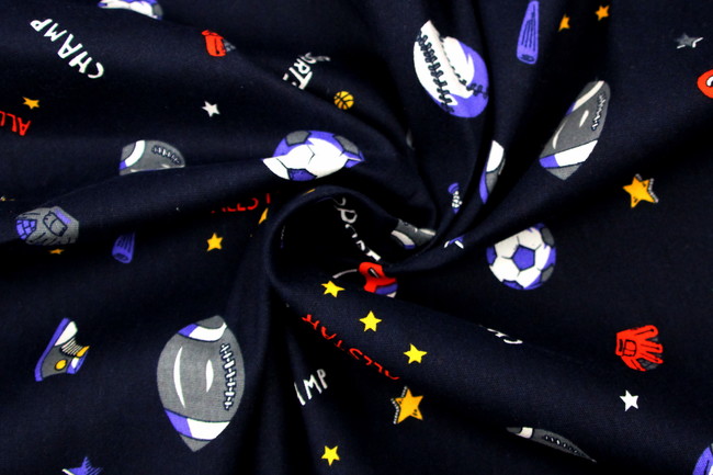 Sports of the USA on Navy Printed Stretch Drill