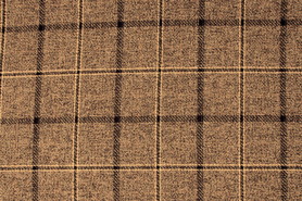Brown & Cream Large Check Wool Blend