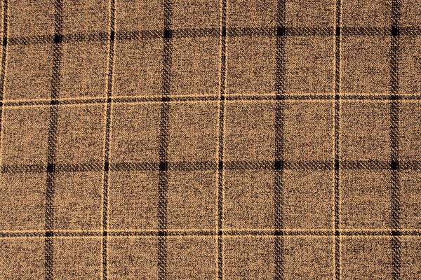 Brown & Cream Large Check Wool Blend