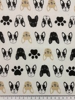 French Bulldogs on White Japanese Premium Printed Cotton
