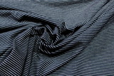 Navy & White Pinstriped Cotton Lycra Knit