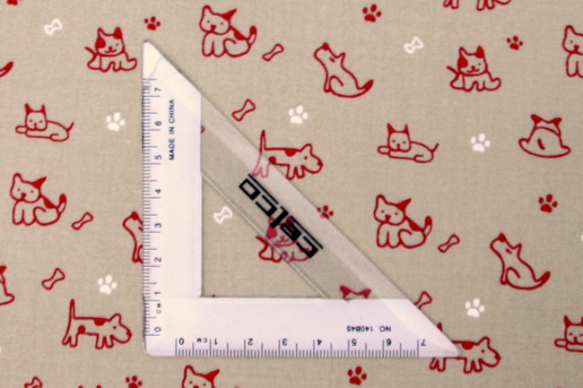 Red Dogs on Beige Printed Cotton