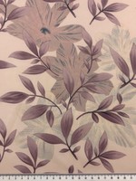 Dusky Mauve Floral on Primrose Pink Printed Stretch Satin