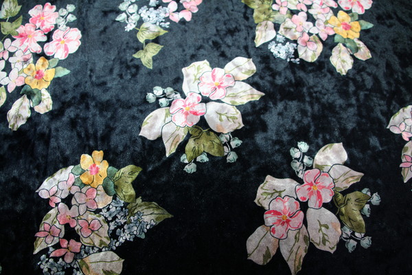 Spring Bouquet Printed Stretch Velvet