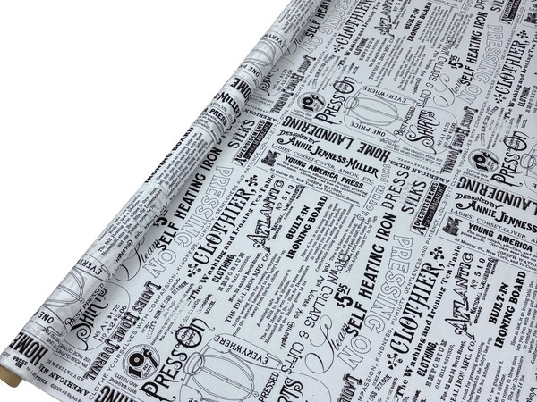 Black Print on White Printed Cotton