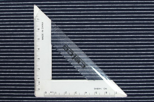 Navy & White Pinstriped Cotton Lycra Knit