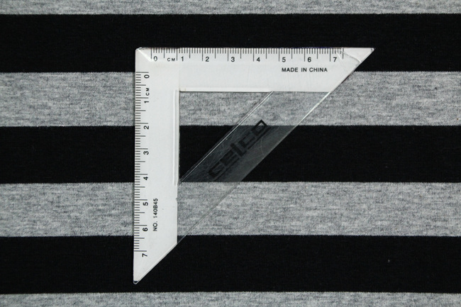 Black & Grey Marle Striped Cotton Lycra