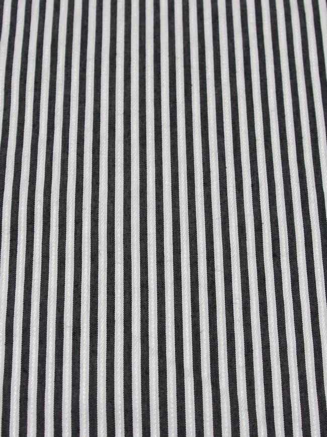 Charcoal & Ivory Pinstripe Woven Stretch Cotton