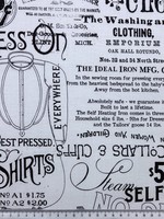 Black Print on White Printed Cotton