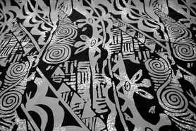 Grey/White on Black Pasifika Bengaline